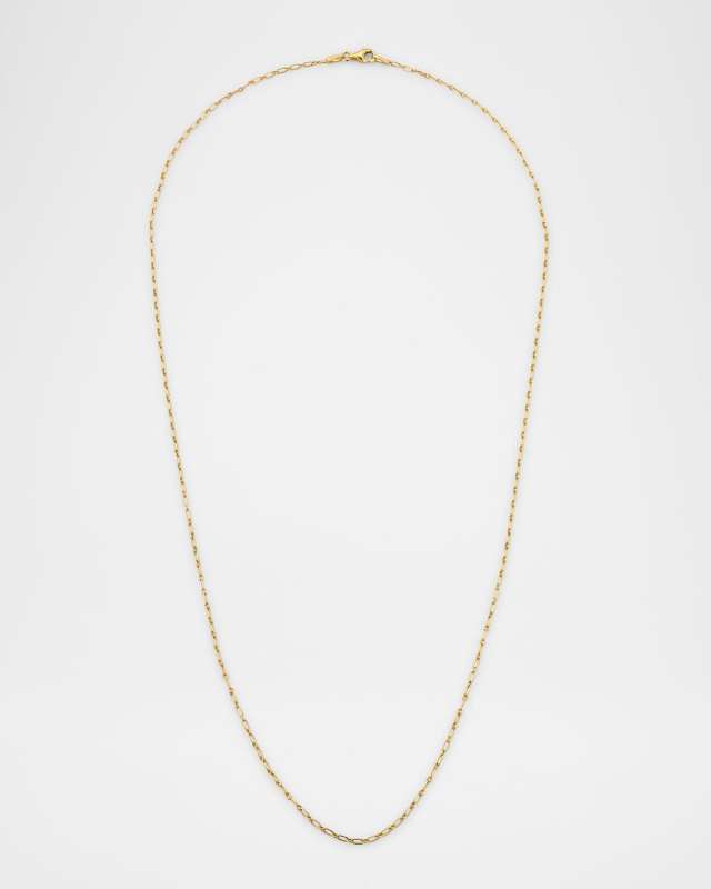 14K Yellow Gold 1.5mm Baby Link Chain Necklace, 22"L